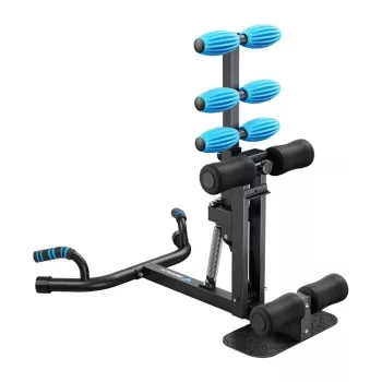 MERACH MR-2417B1 Máquina multifunción de sentadillas - sissy squat, sit-up, push-up, extensión de piernas, plegable, negro/rojo