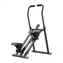 MERACH MR-2448B1 Mini stepper con bandas de resistencia, monitor LCD, cilindros hidráulicos, negro/gris