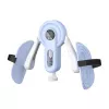 MERACH MR-2522 entrenador de piernas (blanco y azul) – ejercitador de muslos ajustable con resistencia de muelle y contador LCD