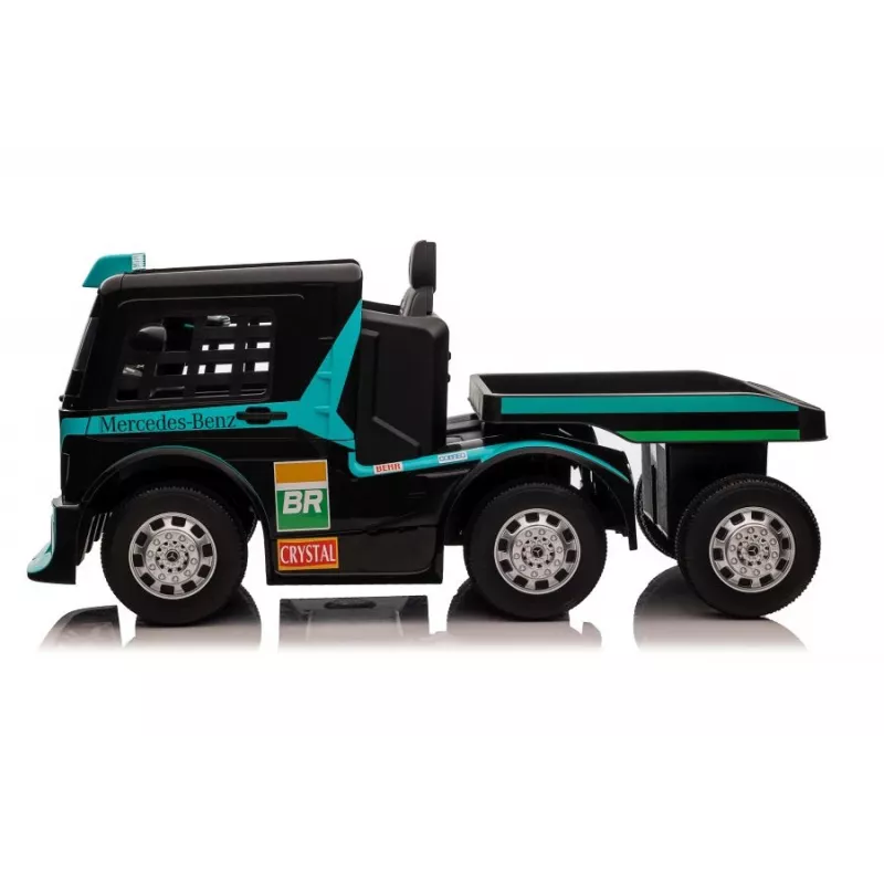 Camión eléctrico infantil Mercedes XMX622B con remolque, LCD, azul