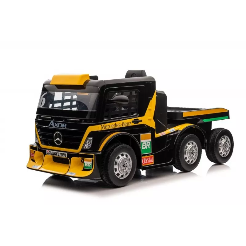 Mercedes camión + remolque XMX622B coche de juguete a batería con LCD amarillo
