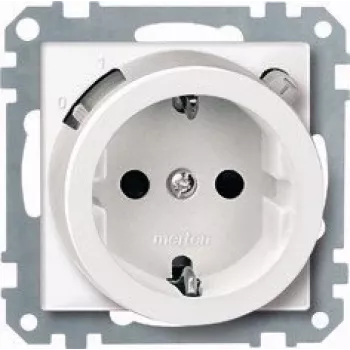 MERTEN 232819 toma de corriente Schuko con interruptor diferencial, 16 A, 230 V, blanco polar
