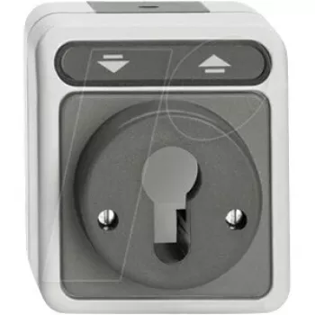 Merten AQUASTAR Pulsador/ interruptor de persiana con enclavamiento para cilindro de cierre, verde claro MEG3717-8029
