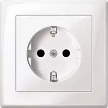 Merten MEG2300-1519 toma de corriente Schuko CEE 7/3, empotrar, 16 A, 250 V, blanco polar