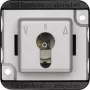 Merten 318760 Inserto de interruptor de llave para persianas, pulsador/enclavamiento, tipo cilindro de cierre, bipolar, plata mate