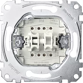 Merten System M mecanismo de pulsador doble 2 NA 10A 250V AC empotrar MEG3055-0000