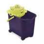Cubo rectangular con ruedas y escurridor MERY 20 L azul