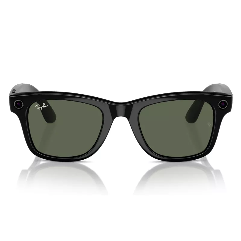 META Ray-Ban Wayfarer gafas inteligentes negro brillante, lente verde G-15