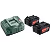 Metabo 18V LiHD 5.5Ah Batería y cargador ASC 145 Air Cooled Set (2 baterías)