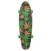 Monopatín cruiser Meteor Cannabis verde-marrón-naranja mini 22 pulgadas