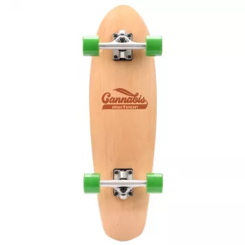 Monopatín cruiser Meteor Cannabis verde-marrón-naranja mini 22 pulgadas
