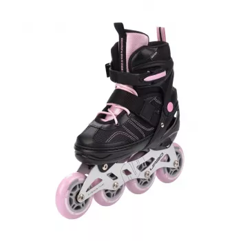 Meteor Urbo patines en línea ajustables negro-rosa talla 34-37
