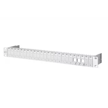 METZ CONNECT 130920-00-E Panel de parcheo 1U 24 puertos sin cargar, gris claro (RAL 7035) 130920-00-E-90
