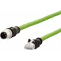 METZ CONNECT 142M1D15100 Cable Ethernet industrial M12 a RJ45, codificado D, 4 polos, AWG 22, 10 m, verde