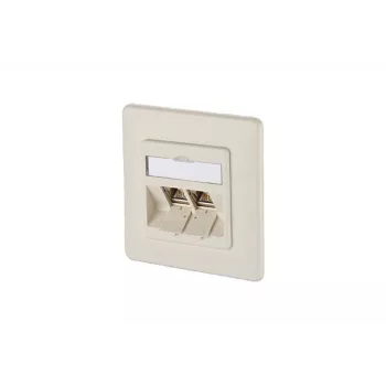 METZ CONNECT BTR E-DAT modul 8/8(8) UP toma de red empotrable CAT 6, 2 x RJ45, blanco perla RAL 1013 1309121001-E