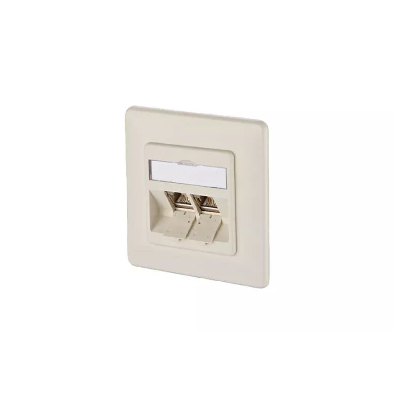 METZ CONNECT BTR E-DAT modul 8/8(8) UP toma de red empotrable CAT 6, 2 x RJ45, blanco perla RAL 1013 1309121001-E