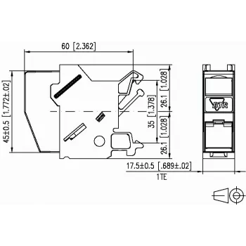 METZ CONNECT BTR E-DAT Module REG 8(8) IP20 Empty - Carcasa de módulo de datos para carril DIN, 1TE, gris claro