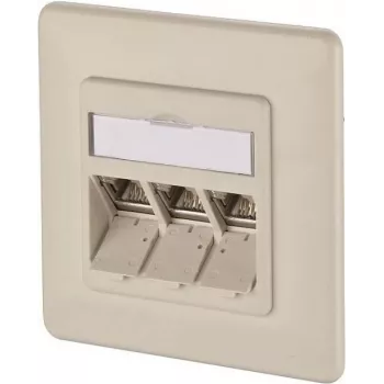 METZ CONNECT BTR IT CONNECT E-DAT modul 3x8(8) UP - Toma de red empotrable, 3 puertos RJ45, CAT 6, apantallada, Blanco perla (RAL 1013) 1309131001-E