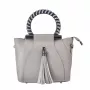 MIA TOMAZZI bolso de hombro de mujer WB201297GREY (21x18x7 cm) gris piel auténtica
