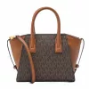 Michael Kors Jet Set Charm Bolso bandolera ovalado marrón Signature Coated Canvas