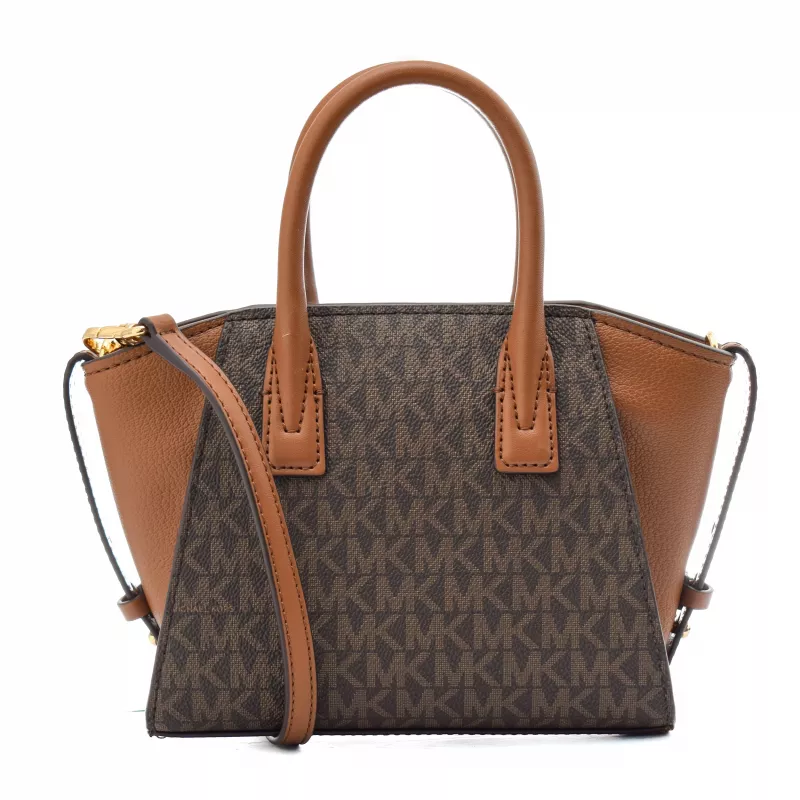 Michael Kors Jet Set Charm Bolso bandolera ovalado marrón Signature Coated Canvas