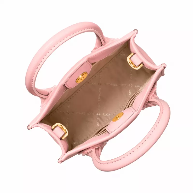 Michael Kore Mujer Bolso bandolera Ginny de piel Saffiano, Powder Blush, 15x17x6 cm