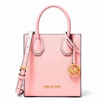 Michael Kore Mujer Bolso bandolera Ginny de piel Saffiano, Powder Blush, 15x17x6 cm