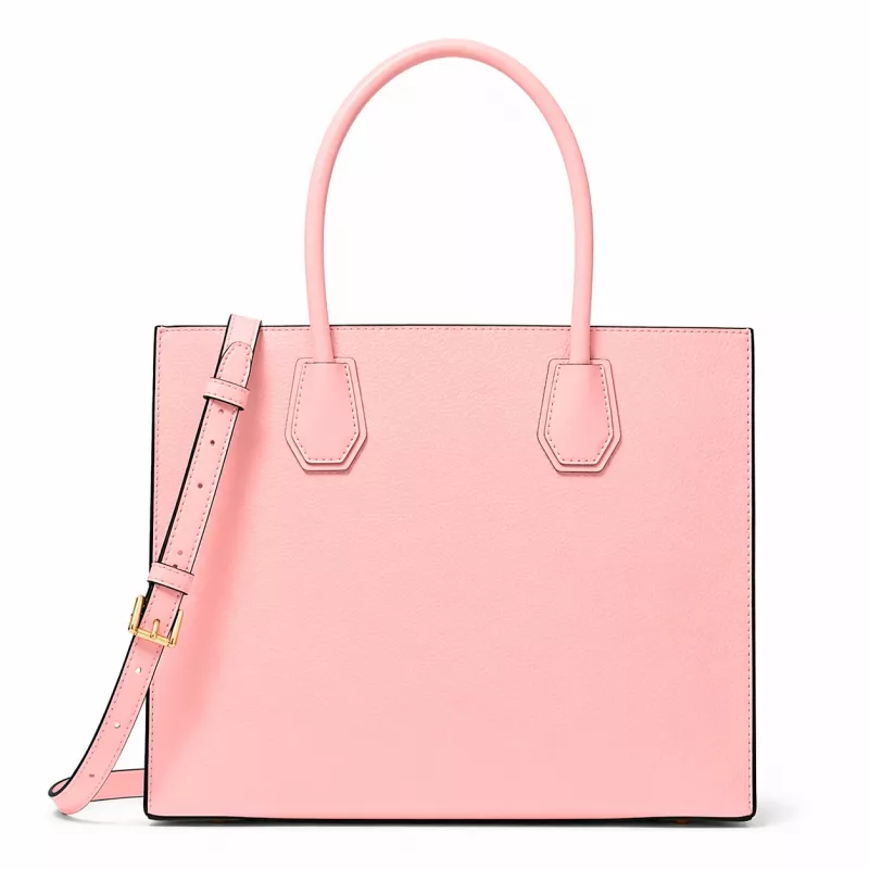 Michael Kors Greenwich Bolso bandolera satchel de mujer, Powder Blush, piel Saffiano, 32x26x14 cm