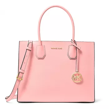 Michael Kors Greenwich Bolso bandolera satchel de mujer, Powder Blush, piel Saffiano, 32x26x14 cm