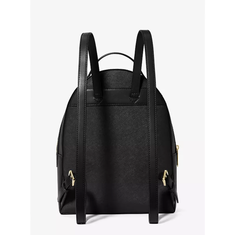 Michael Kors Hudson Mochila pequeña de piel granulada negra 31x26x13cm