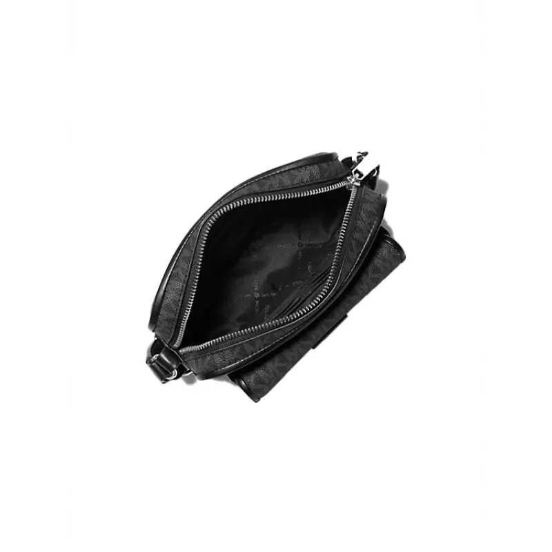 Michael Kors Jet Set bolso bandolera Black Signature Coated Canvas 35R5S2BC0BBLA