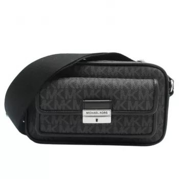 Michael Kors Jet Set bolso bandolera Black Signature Coated Canvas 35R5S2BC0BBLA