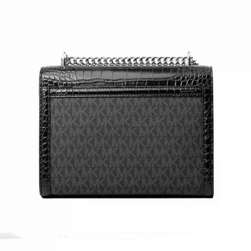 Michael Kors Jet Set bolso bandolera negro Signature lona recubierta 35S5SWHL6BBLA