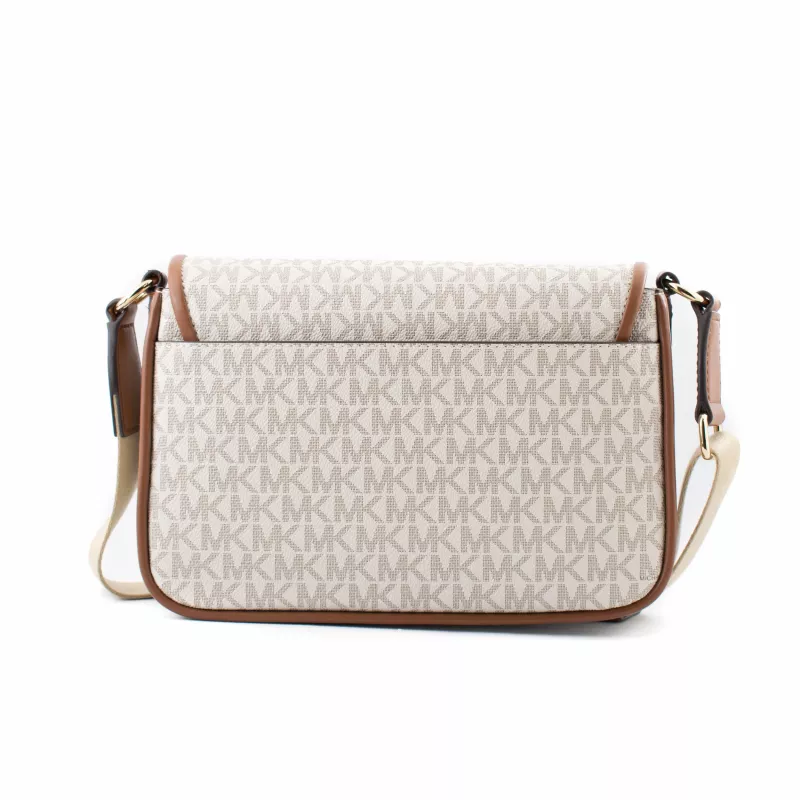 Michael Kors Jet Set Bolso bandolera Vanilla con logo impreso en lona recubierta 35R5G2BM8BVAN