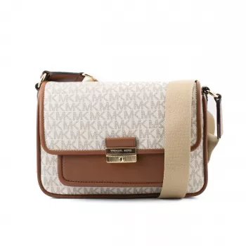 Michael Kors Jet Set Bolso bandolera Vanilla con logo impreso en lona recubierta 35R5G2BM8BVAN
