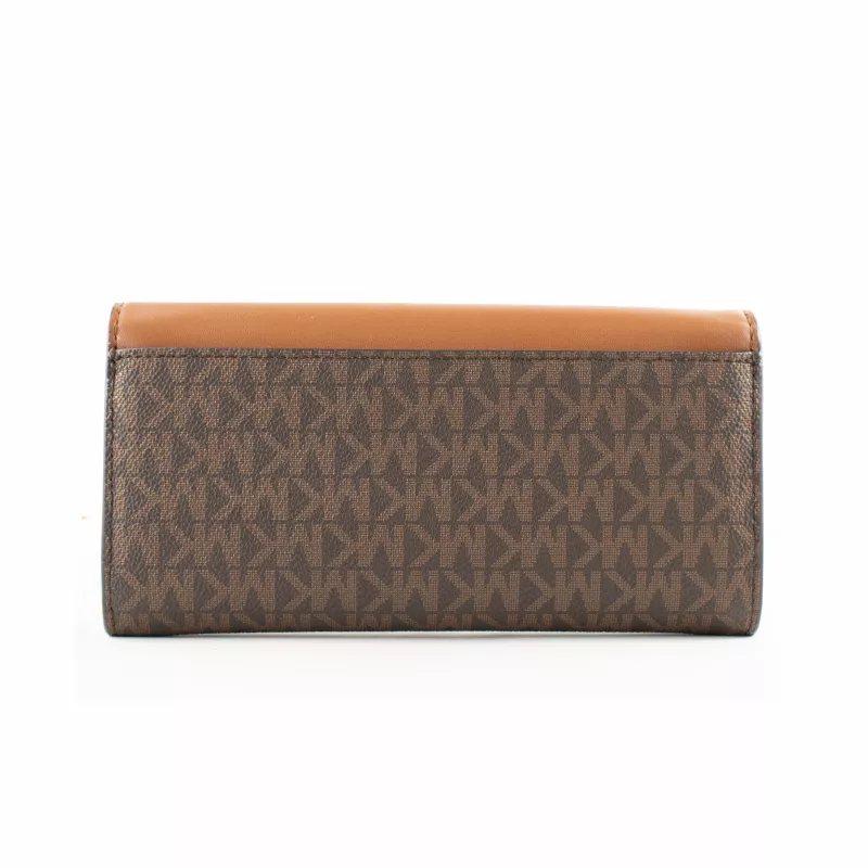 Bolso bandolera Michael Kors Jet Set Travel marrón Signature Coated Canvas 35F3GTVE7BBRO