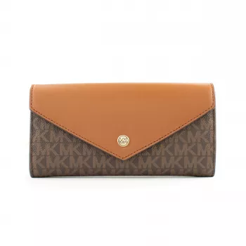 Bolso bandolera Michael Kors Jet Set Travel marrón Signature Coated Canvas 35F3GTVE7BBRO