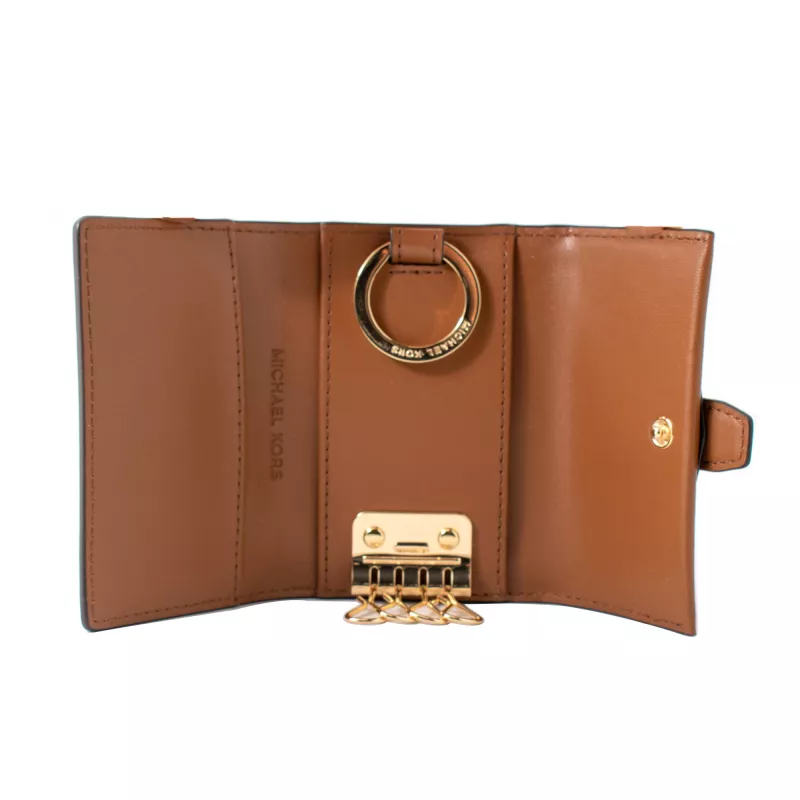 MICHAEL KORS Jet Set Travel tarjetero marrón PVC Signature