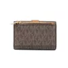 MICHAEL KORS Jet Set Travel tarjetero marrón PVC Signature