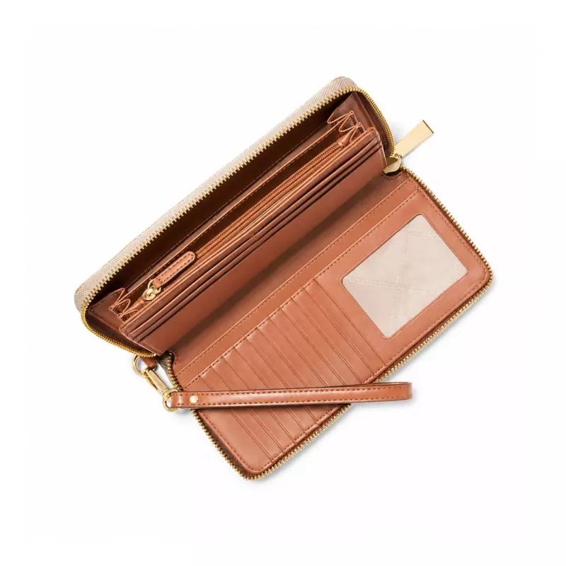 MICHAEL KORS Jet Set Travel cartera continental 35S6GTVE9BVAN en lona recubierta vainilla