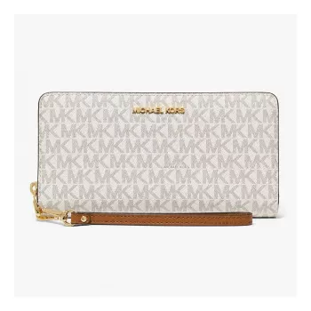 MICHAEL KORS Jet Set Travel cartera continental 35S6GTVE9BVAN en lona recubierta vainilla