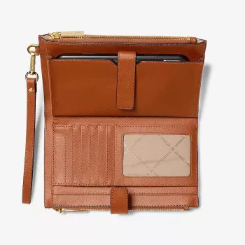 Michael Kors Jet Set Travel monedero continental con correa 35F8GTVW0LLUG - piel Saffiano, luggage, herrajes tono dorado