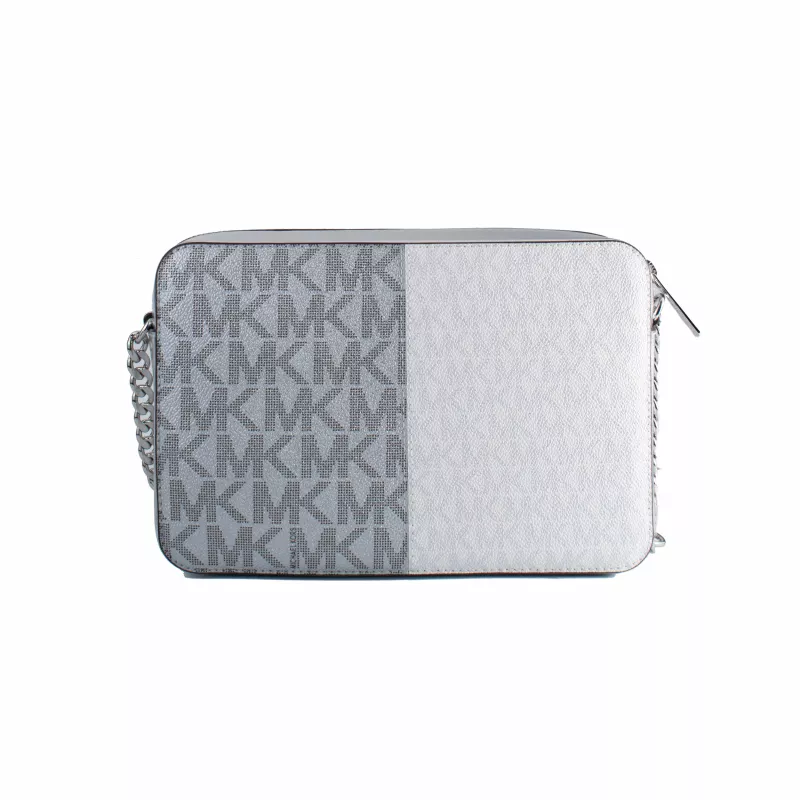 Michael Kors bolso bandolera Jet Set Travel 35F5STTC9YSIL Silver Signature lona recubierta