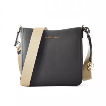 Michael Kors Jet Set Travel Bolso bandolera negro piel Saffiano 35S4GTVC5LBLA