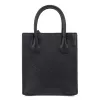 Michael Kors Jet Set Travel Bolso bandolera, negro, lona con revestimiento de firma y ribetes de piel, herrajes dorados, 15 cm x 17 cm x 6 cm