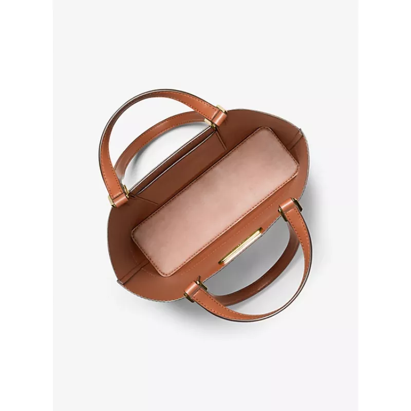 Michael Kors Jet Set Travel Bolso bandolera Luggage Brown piel Saffiano 35S4GX9T1BLUG