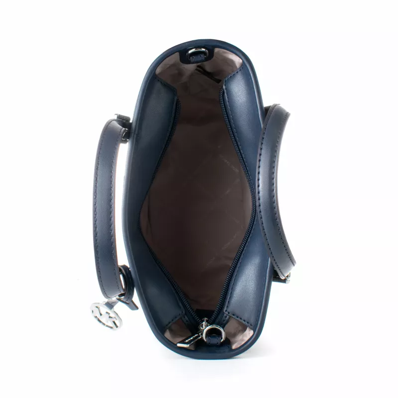 Michael Kors Jet Set Travel Bolso bandolera azul marino lona recubierta Signature