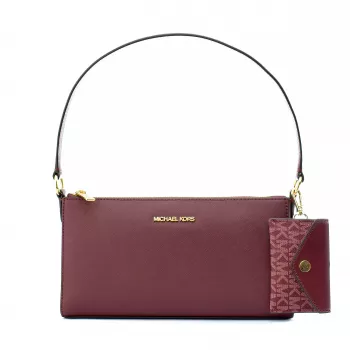 Bolso bandolera Michael Kors Jet Set Travel oxblood piel saffiano 26x14x7 cm