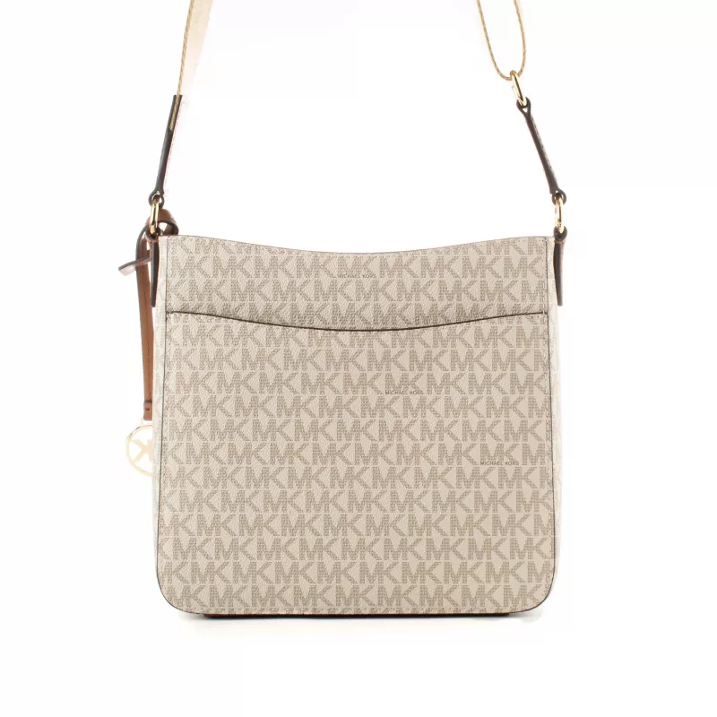 Michael Kors bolso bandolera Jet Set Travel Vanilla Signature lona recubierta 22x20x7 cm