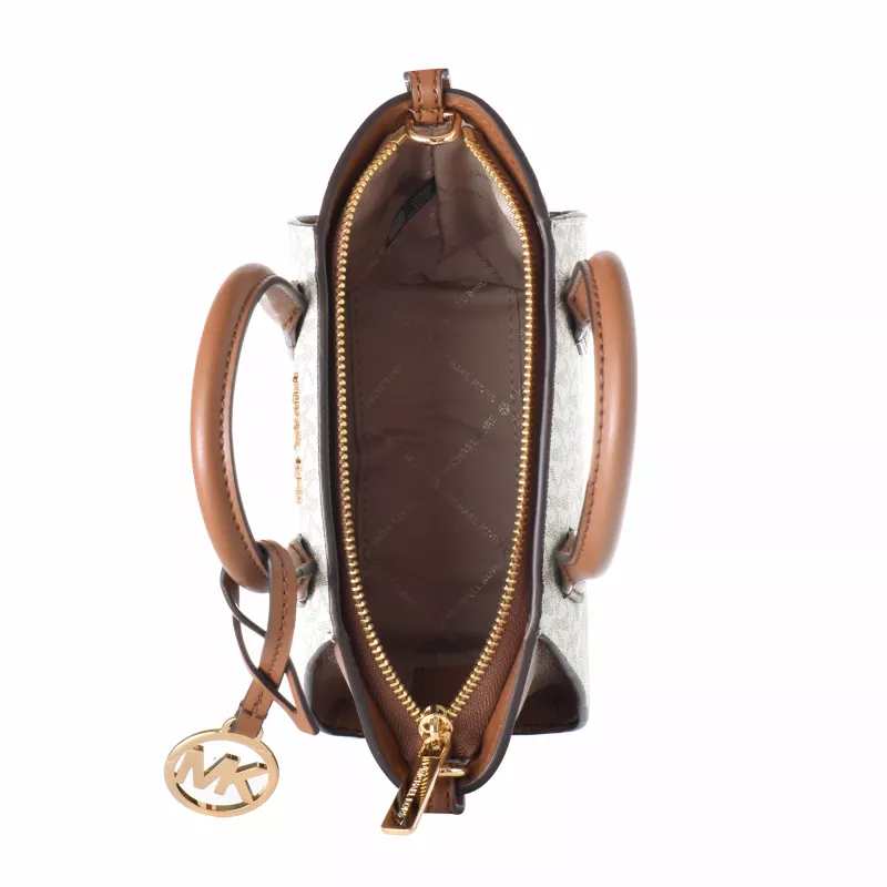 Michael Kors Jet Set Travel bolso bandolera Vanilla Signature lona recubierta